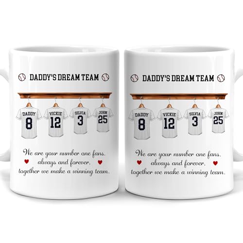 Personalized Baseball Dad Coffee Mug