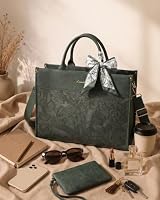LOVEVOOK Laptop Tote Bag for Women, Vintage Work Bag with Large Cup Holder — image 3