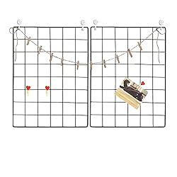 Pannello Griglia Metallica Da Parete GBYAN - 2 Pezzi 65x45 Cm, Bianco, Con Accessori Per Decorazione - Foto 5