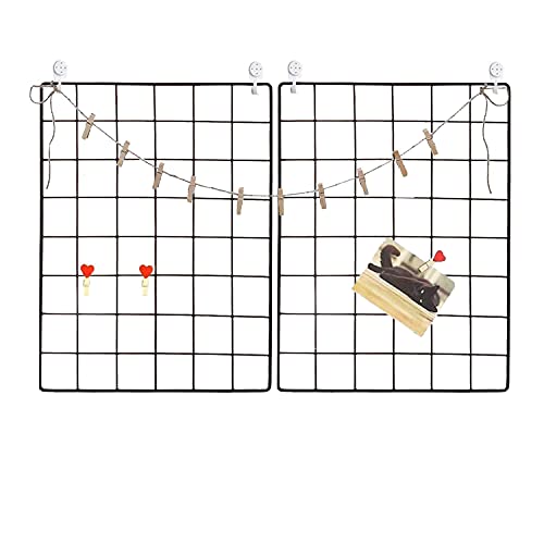  Wire Photo Grid Panels (2 Pack) - black