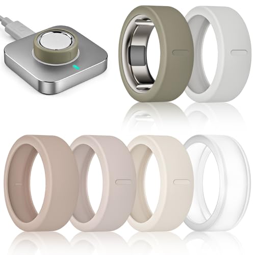 sylacor 6 Pack Covers Compatible with Oura Ring Gen 4/4 Ceramic/Oura Ring Gen 3, Anti-Scratch Elastic Silicone Ring Protector for RingConn Gen 2/Gen 2 Air/Ultrahuman (6 Pack - 01, S (6/7/8/9/10))