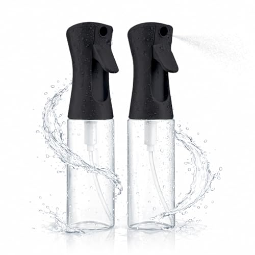 2 Pack Spray Bottles for Hair - Continuous Water Mister Spray Bottles with Ultra Fine Mist Spray for...
