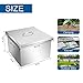 KODOM Drop-in Ice Chest, 20.5L x 20.5W x 13H Inch Stainless Steel Ice Cooler with Removable Cover, Drop in Ice Bin Included Drain-Pipe & Drain Plug for Cold Wine Beer Beverage