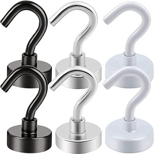 Image of AJB Heavy Duty Magnetic Hooks for Multi-Purpose Hanging Utility Hook Transparent Reusable Wall Hangers 10 KG /22 lb Waterproof for Home Kitchen Bathroom Bedroom Dorm Keys Bag Towels (6)