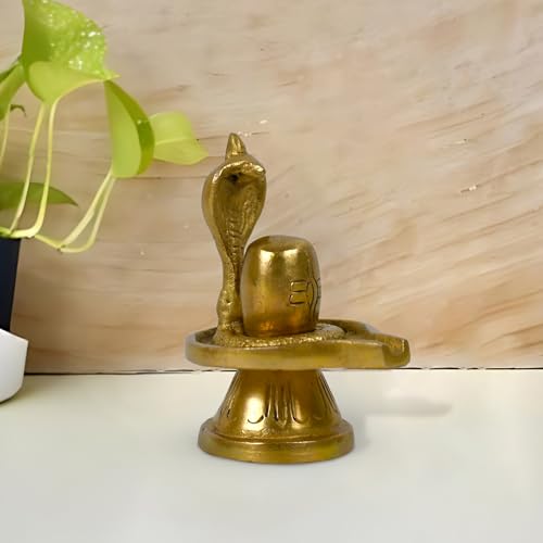 CRAFTHUT Metal Brass Shivling Figure Shiv Ling for Home Temple an...