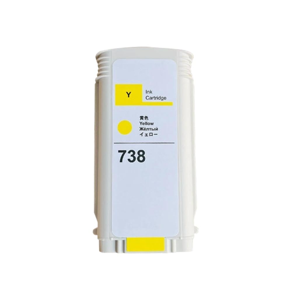 Serbatoio della cartuccia d'inchiostro compatibile con stampante Designjet T850 T950 738 738 498N8A 676M6A 676M7A 676M8A 130ML inchiostro pigmentato(Yellow)