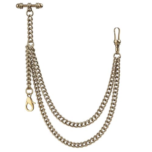 Kchss Pocket Watch with Albert Chain with T Bar Bronze