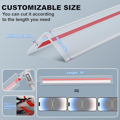 Image of Self-Adhesive Clear Wall Corner Protector - 4Pack, 16 x 1.18 in