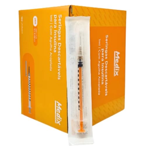 Medix Seringa De Insulina (1Ml) 100Ui Com Agulha Acoplada 13X0 45Mm – Caixa Com 100 Unidade