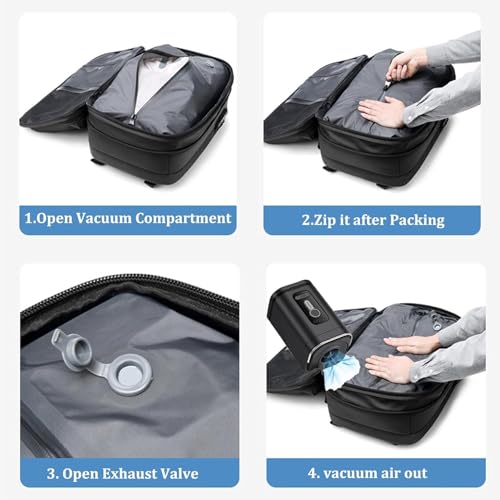 Vacpack Backpack, vacuum backpack, 60L Vacuum Compress Pack Expandable Backpack, Waterproof And Anti-Theft Travel(Black,With vacuum pump) 6
