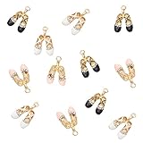 GTONEE 12pcs Ballet Shoe Charms Enamel Dancing Shoe Dancer Charms Pendants Ballet Shoes Bead for Keychains Bracelet Necklace Earrings Jewelry Making Bulk