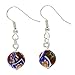 GlassOfVenice Murano Glass Mosaic Millefiori Ball Earrings - Silver