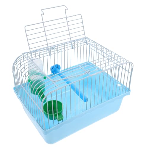 Happyyami Tragbarer Kleiner Vogelkäfig für Nymphensittiche und Vögel mit Abs Material Eisenrahmen Futterbox Trinkspender für Reisen und Outdoor Abenteuer Zufällige Farbe
