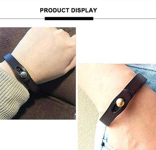 Cjmilado Mens Genuine Leather Bracelet - Handmade Adjustable Leather Cuff Bracelet Punk Style Leather Wrap Wristband For Men (Brown) #TOP3