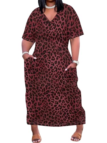 Image of SUZONANA Plus Size Dresses for Curvy Women African Print American Dress Summer Outfits Casual Loose with Pocket