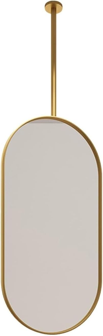 Oval Ceiling Hanging Mirror, Floating Bathroom Square Vanity Mirror, for Restroom, Entrance, Store, Hotel Vanity Shaving Makeup Mirror,60