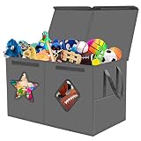 ouruer Large Toy Box-Toy Chest Organizers and Storage with Star Diamond Transparent Windows,Double F