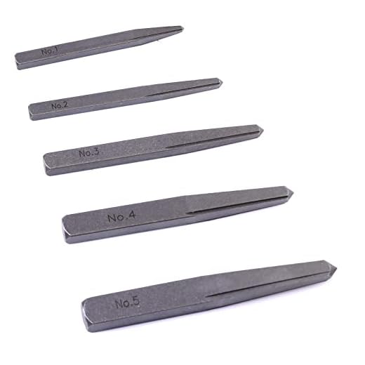 5 Pieces Easy Out Bolt Extractor Set, Straight Fluted Screw Extractor, Broken Damaged Bolt Removal Tool Square Type