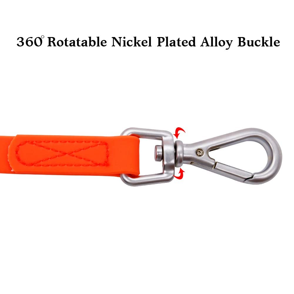 NIMBLE Waterproof Dog Training Leash 50FT 30FT 15FT 10FT 5FT Heavy Duty Recall Long Lead for Large Medium Small Dogs (50FT, Orange) in use