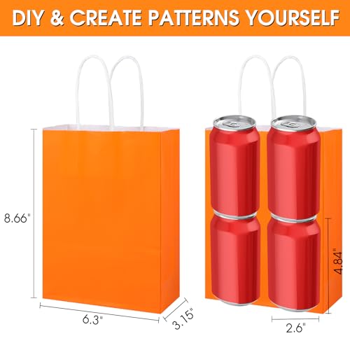 Image of XPCARE 60Pcs Paper Gift Bags 6.3x3.15x8.66'' Kraft Paper Party Favor Bags | Bulk Rainbow Goodie Bags Small Gift Bags with Handles for Kids Birthday Baby Shower Crafts Wedding Party Supplies