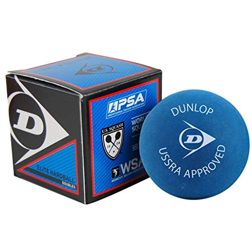 Dunlop Sports Elite Doubles High Altitude Squash Ball, Blue Hard Ball w/White Dot, Box of 12 - Thumbnail 2