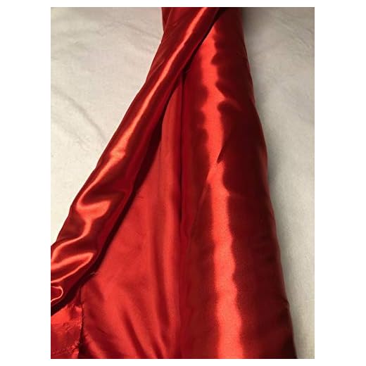 generique - CREADETEX.COM Tissu Satin Rouge Tissus Doublure Vetement Deco Tissus au Metre Largeur 150 cm