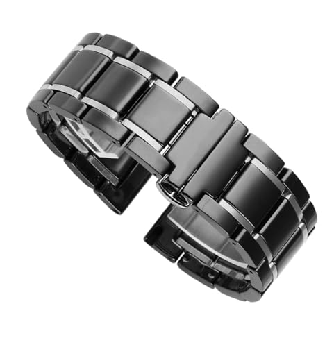 Montre luxe céramique et acier noir or pour homme femme élégante