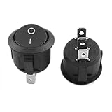 uxcell 10 Pcs AC 6A/250V 10A/125V 3 Pin SPDT ON/ON Round Boat Rocker Switch