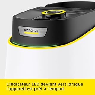 Kärcher Nettoyeur Vapeur SC 3 Deluxe, Pression Vapeur : 3,5 bar, Préchauffage : 30 s, Puissance : 1 900 W, Surface : 75 m², Réservoir : 1 l, avec Kit de Nettoyage de Sol, Buses et Brosse Ronde
