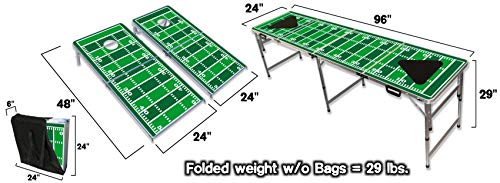 PartyPongTables.com 2-in-1 Pittsburgh Football Field 2-in-1 Cornhole Boards & Beer Pong Tailgate Table - Pittsburgh Football Field - Thumbnail 4