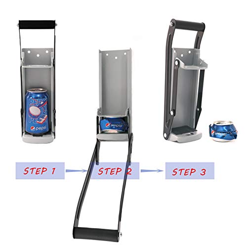 Can Crusher Wall Mounted 16 Oz. Heavy Duty Can Crushers For Recycling - Easy Pull-Down Mechanism, Can Smasher For Aluminum Cans, Soda, Beer Can Crusher - Eco-Friendly Recycling Tool -Liangken(Grey) #TOP3