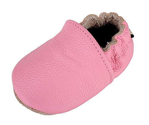Anrentiy Soft Sole Leather Baby Girls Boys Dress Shoes Crawling Slippers First Walking Moccasins LFX-001 Pink 11