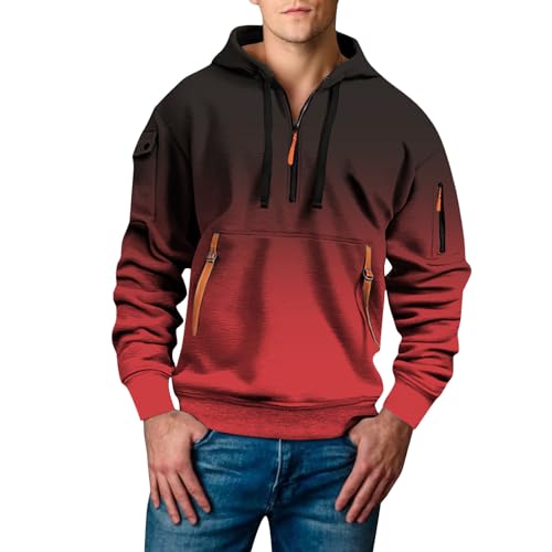 Chaqueta verano hombre con capucha y estampado 3D flores dinámicas cortavientos rojo talla XL