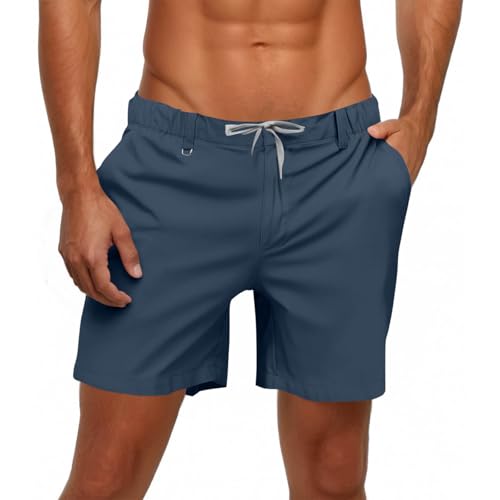 Classic Solid Color Shorts for Men Relaxed Fit Athletic Workout Fitness Short Pants with Multi Pockets2