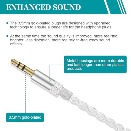 Cable Zosvoses SE535 Compatible MMCX 3.9ft miniatura 3