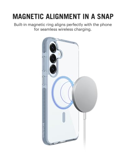 Image of DailyObjects Grey Stride Clear Case Cover Compatible with Samsung Galaxy S25 Plus | Wireless Charging Slim Back Cover | 2 Layer Edge Protection & Shockproof