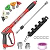 Pressure Washer Gun, with Replacement Wand Extension, 40 Inch Power Washer Long Gun with 5 Nozzle Tips and M22 fittings, Max 5000 PSI