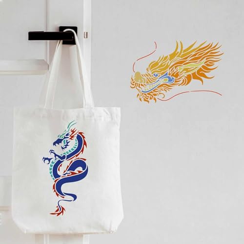 FINGERINSPIRE Drachen-Schablonen aus Kunststoff, 12 Stück, zum Malen auf Holz, Boden, Wand und Fliesen
