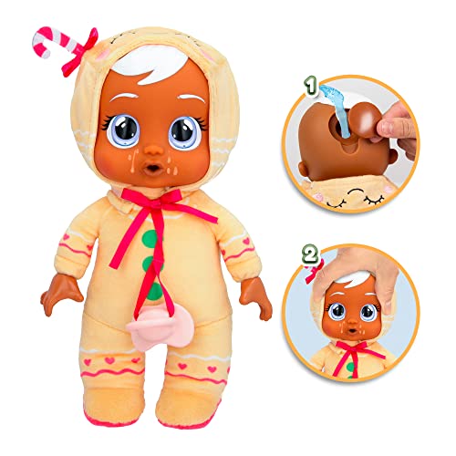 Cry Babies Tiny Cuddles Christmas Ginger- 9" Baby Dolls, Cries Real Tears, Gingerbread Cookie Themed Pajamas #TOP2