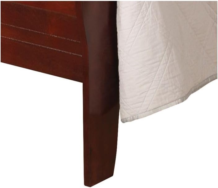 Sleigh Bed Frame Full Size Platform Bed Elegant Bedroom Furniture Gray Finish Twin/Cherry