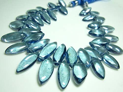 Quartz bleu mystique en fil de perles marquises pour assembler un collier unique