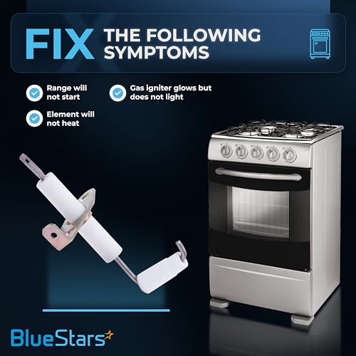 BlueStars Ultra Durable 74004053 Range Top Burner Igniter - Compatible with Whirlpool & Maytag Ranges/Ovens/Stoves - Replaces 704111 AP4093621 PS2082000 7432P100-60 - PACK OF 4