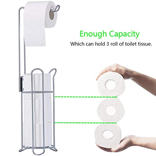 Free Standing Toilet Paper Roll Holder with Weight Bearing Bathroom Toilet Tissue Paper Roll Holder Stand for Bathroom/Toilet Storage - Thumbnail 3