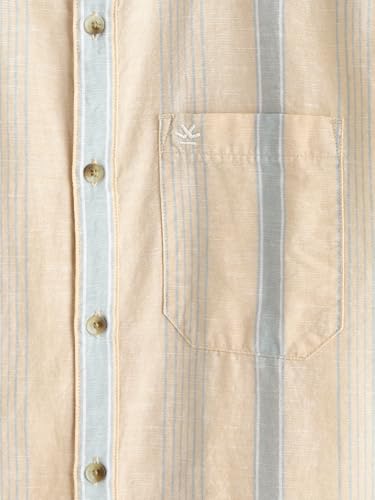 Image of WROGN Men's Pure Cotton Shirt | Yarn-Dyed Striped | Slim Fit