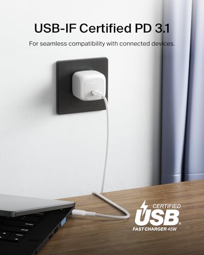 Image of Belkin Compact Wall Charger 45W, USB-C PD Fast Charging, USB-C Cable Included, Apple iPhone 17, 16 Series, Samsung Galaxy S26, S25 Series, Pixel 10, MacBook, iPad, AirPods, & More - White (2-Pack)