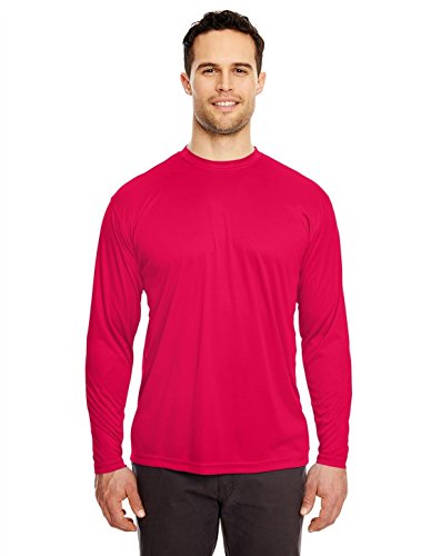 Ultraclub 8422 Cool & Dry Long Sleeve Tee Red Xxx-Large #TOP5