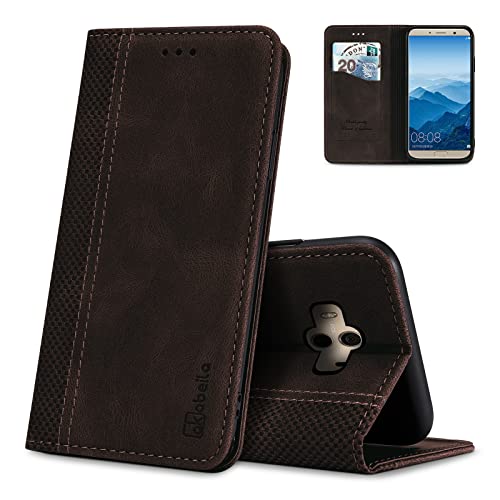 AKABEILA Cover per Huawei Mate 9 Pelle Custodia per Huawei Mate 9 Cover Flip Portafoglio Magnetica Stand Covers Frosted Porta Telefono Marrone scuro