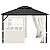 Gazebo Privacy Curtains 10' x 12' with PVC Windows, 4-Panels Side Wall with Zipper Universal Replacement for Patio, Outdoor Canopy, Garden and Backyard