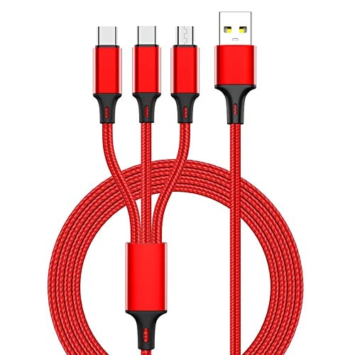Marchpower VAR-NI 3 in 1 Nylon Braided Multifunctional Cable, Fast Charging Cabe, Compatible with Oppo, Vivo, Xiaomi, Samsung, iPhone, Many other Smartphones, Tablets and Devices.