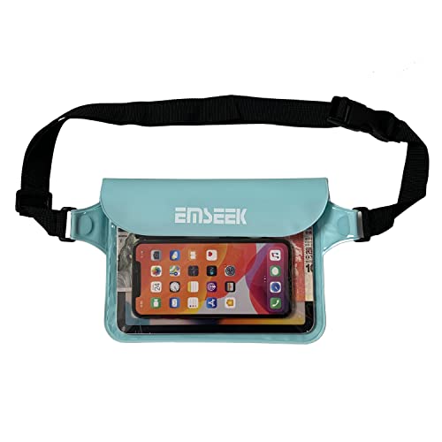 EMSEEK Waterproof Waist Pouch Dry Belt Bag Fanny Pack Keep Your Key Fob Wallet Kindle Phone Dry Perfect For Swim Surf Snorkel(Light Green)